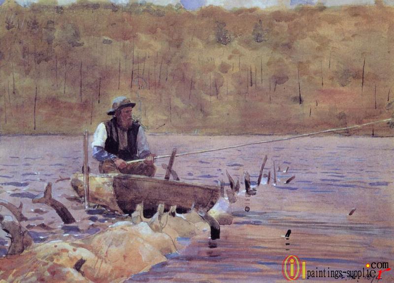 Man in a Punt, Fishing