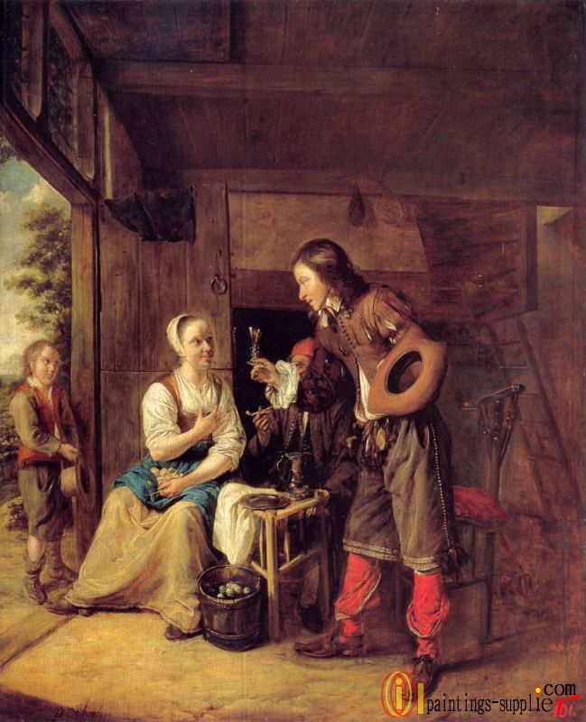 A Man Offering A Glass of Wine to a Woman