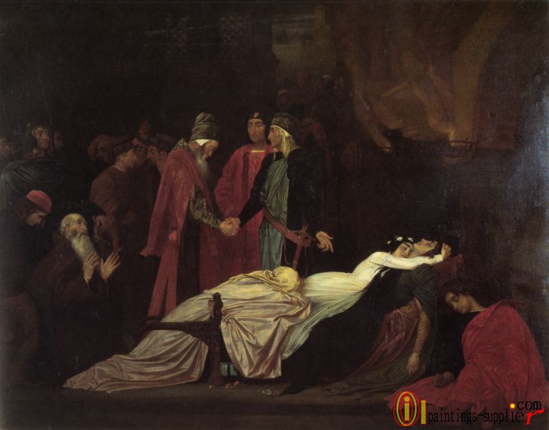 The Reconciliation of the Montagues and Capulets over the Dead Bodies of Romeo and Juliet.