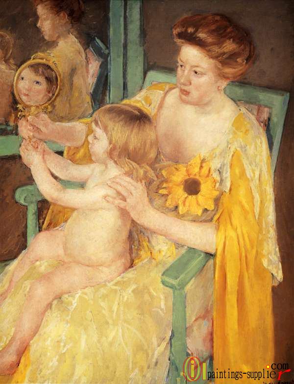 Mother Wearing A Sunflower On Her Dress,1905